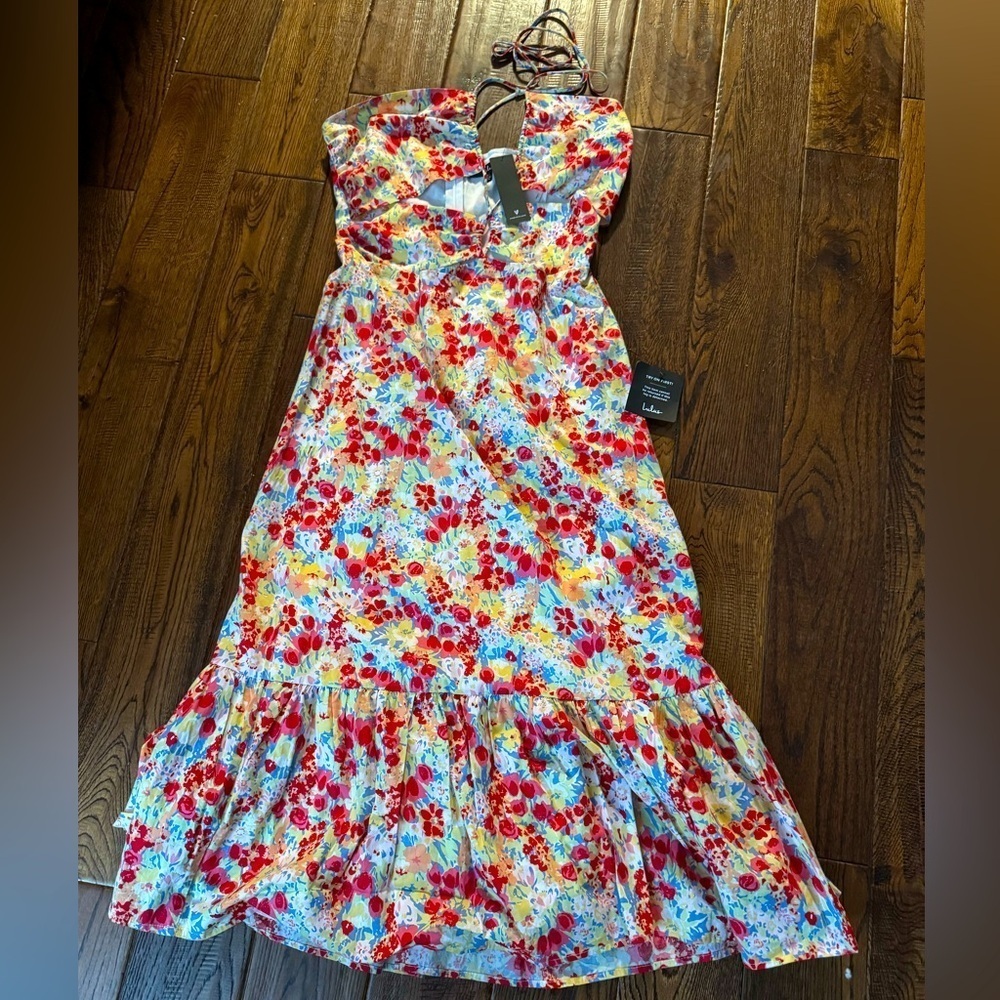Lulu's Red Floral Midi Dress - Picture 4 of 8